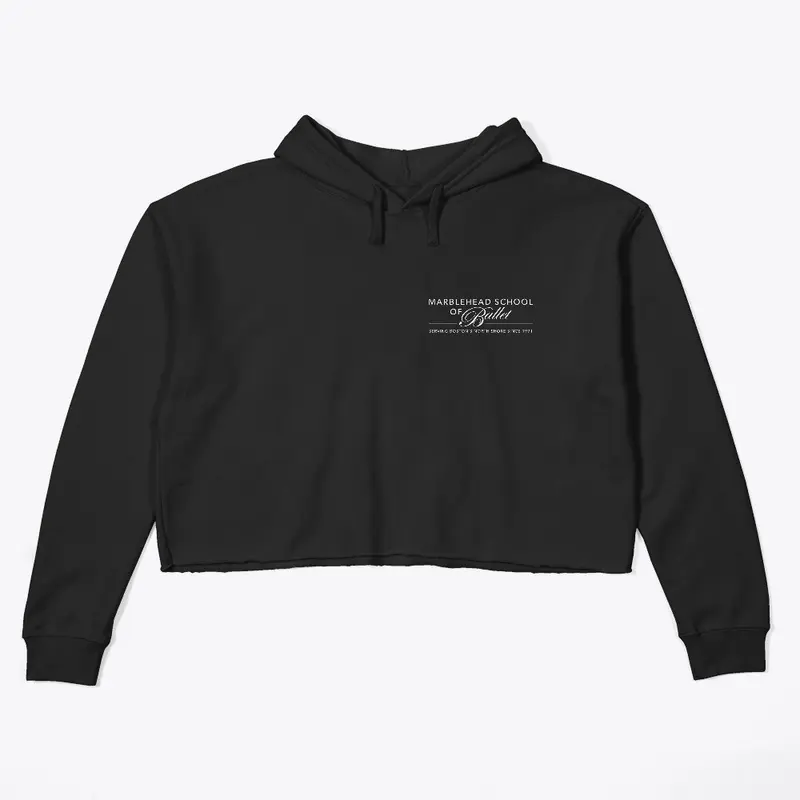 "1971" Logo Cropped Hoodie - Black